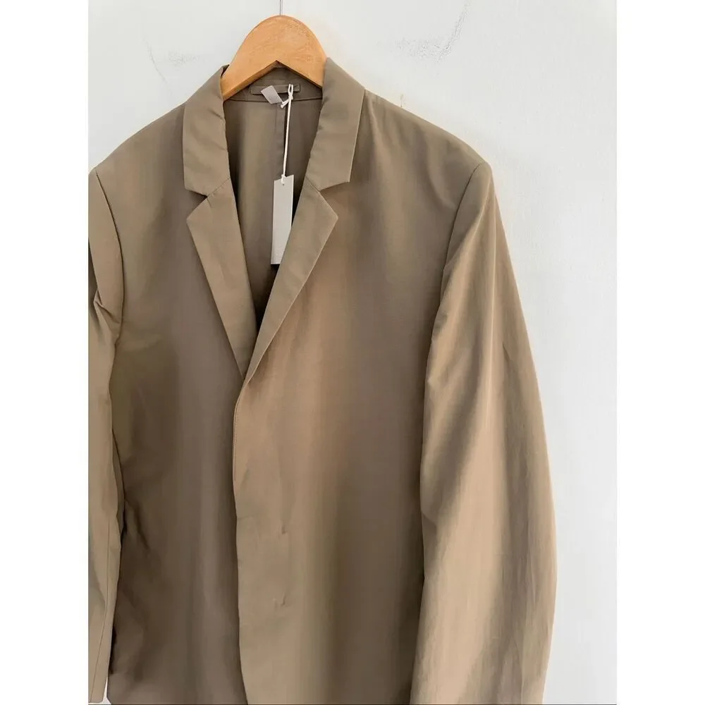 COS Men’s Khaki Tan Cotton Unlined Concealed 2 Button Sport Blazer